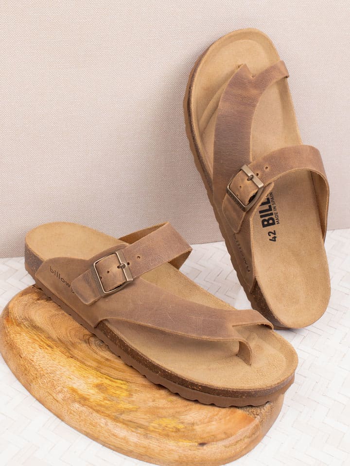 billowy Skórzane japonki w kolorze brązowym rozmiar: 40