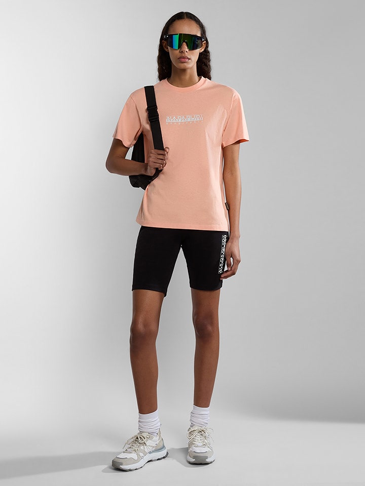 Napapijri Koszulka "Box" w kolorze pomarańczowym rozmiar: XXS