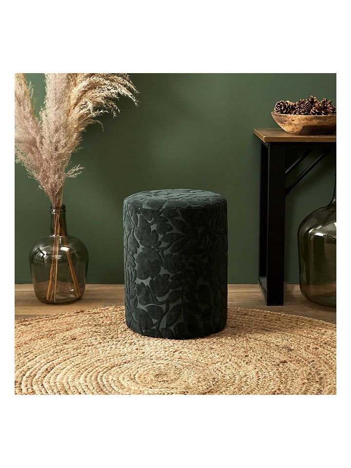 Ethnical Life Puf "Leaf" w kolorze ciemnozielonym - wys. 36 x Ø 28 cm rozmiar: onesize