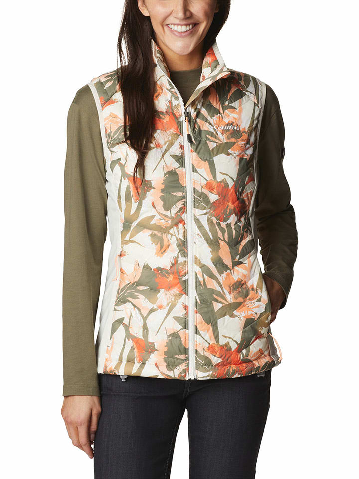 Columbia Kamizelka pikowana "Powder Pass™" w kolorze beżowo-zielonym rozmiar: S