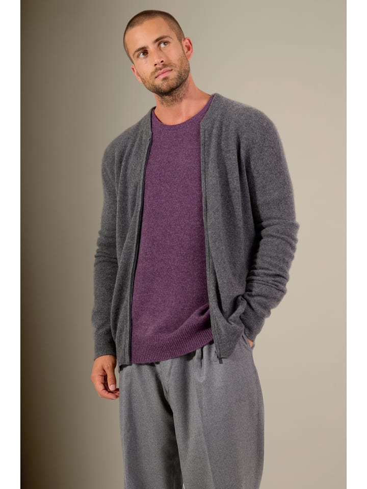 Perfect Cashmere Kaszmirowy kardigan "Polnoon" w kolorze antracytowym rozmiar: L