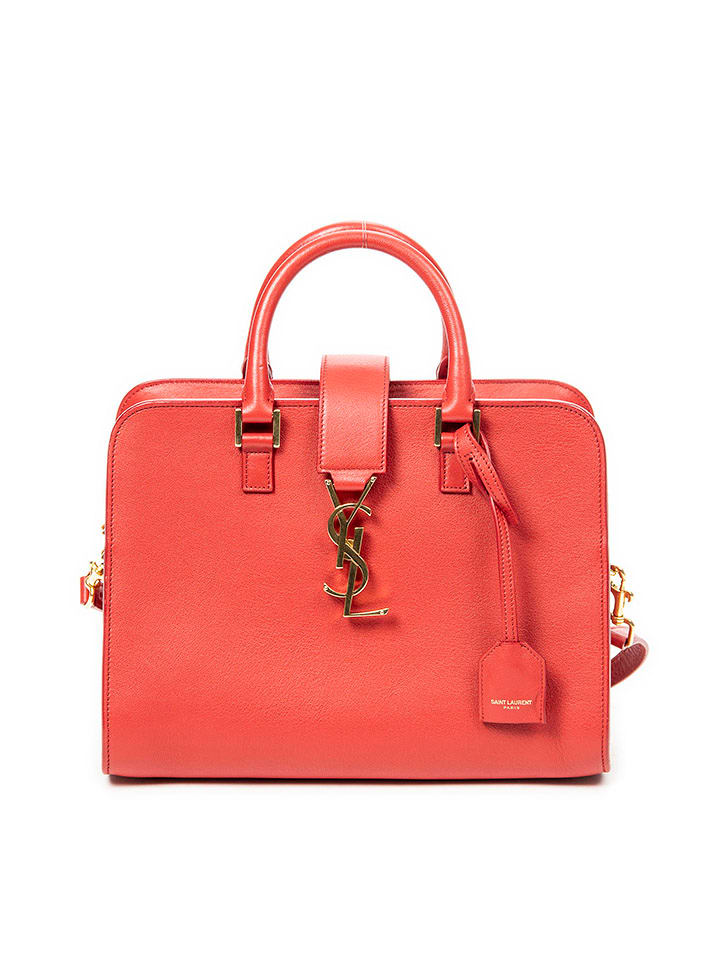 YSL Skórzana torebka w kolorze czerwonym - 26 x 19 x 12 cm rozmiar: onesize