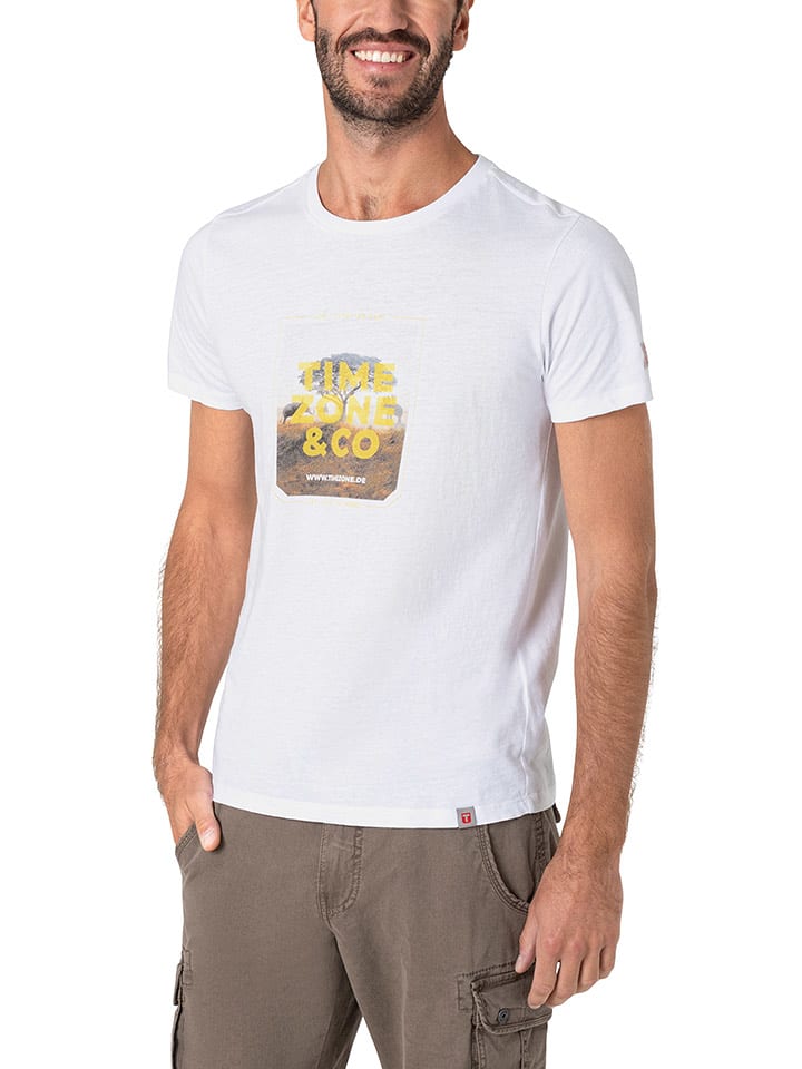 Timezone Koszulka "Photoprint" w kolorze białym rozmiar: M