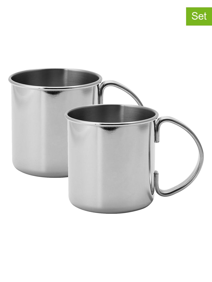 Echtwerk Kubki (2 szt.) "Moscow Mule" w kolorze srebrnym do koktajli - 480 ml rozmiar: onesize