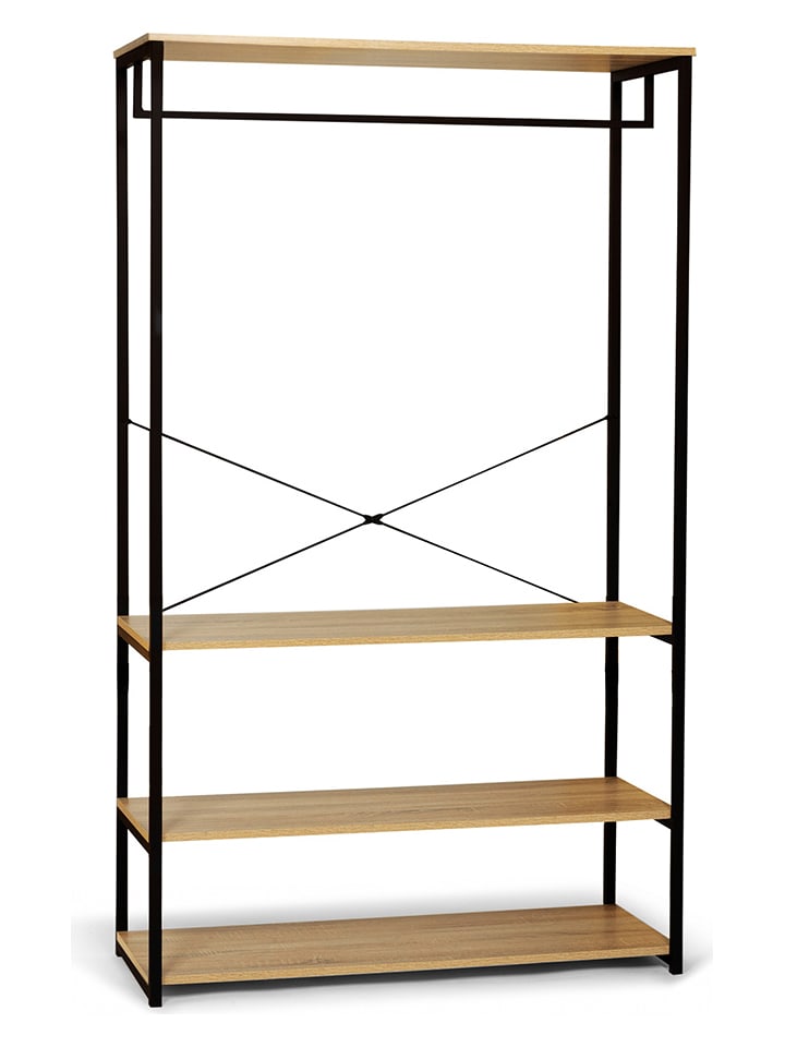 IDOMYA Essentials Garderoba "Memphis" w kolorze jasnobrązowo-czarnym - 100 x 167 x 40 cm rozmiar: onesize