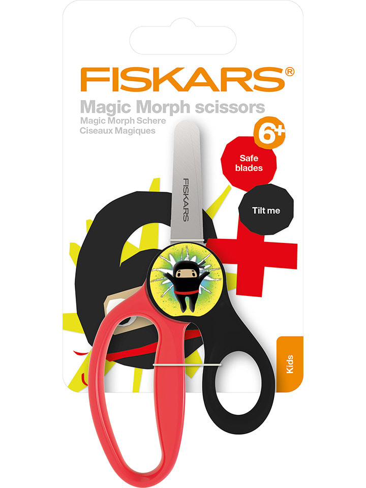 Fiskars Nożyczki w kolorze czerwono-czarnym dla dzieci - wys. 13 cm - 6+ rozmiar: onesize