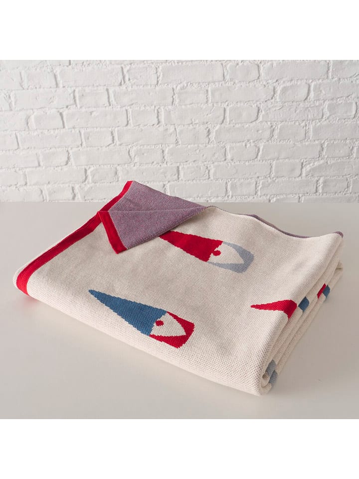 Boltze Koc "Remsy" w kolorze niebiesko-biało-czerwonym - 170 x 130 cm rozmiar: onesize