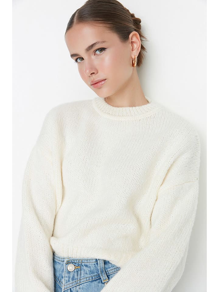 trendyol Sweter w kolorze kremowym rozmiar: S