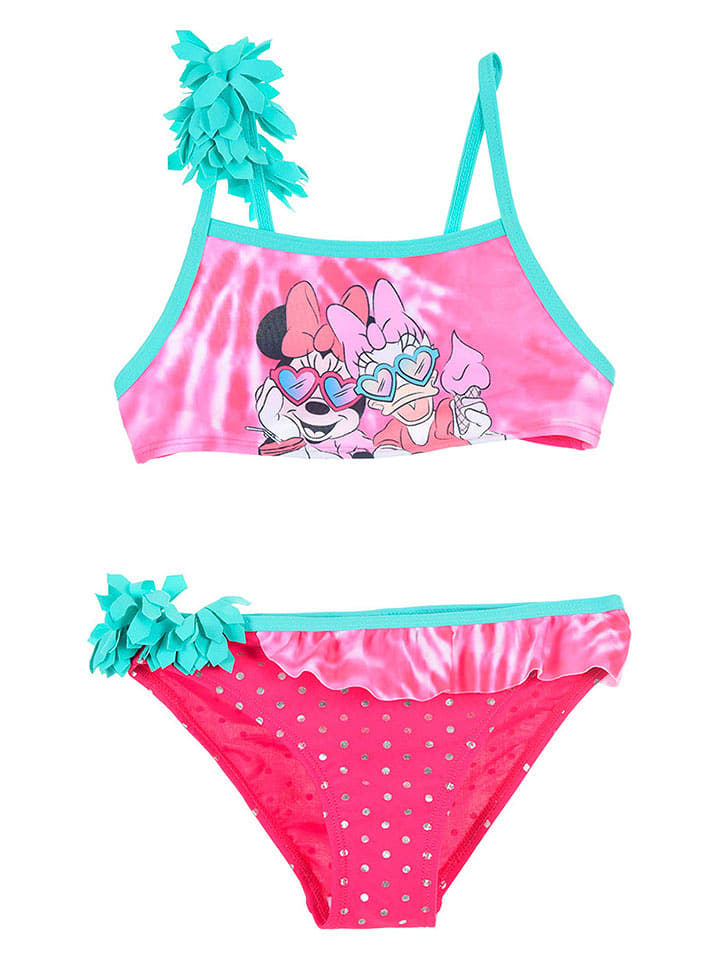 Disney Minnie Mouse Bikini "Minnie" w kolorze różowo-turkusowym rozmiar: 98