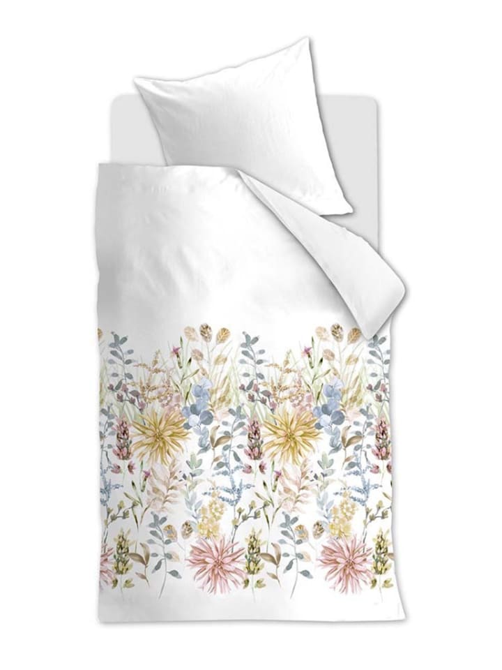 Beddinghouse Komplet pościeli renforcé "Flowerfields" w kolorze białym ze wzorem rozmiar: 155x220 cm