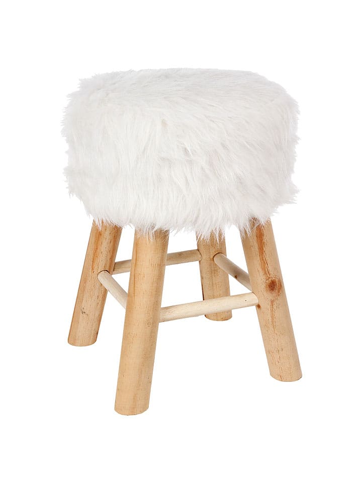 WellHome for Kids Hocker "Oslo" w kolorze jasnobrązowo-białym - wys. 42 x Ø 30 cm rozmiar: onesize