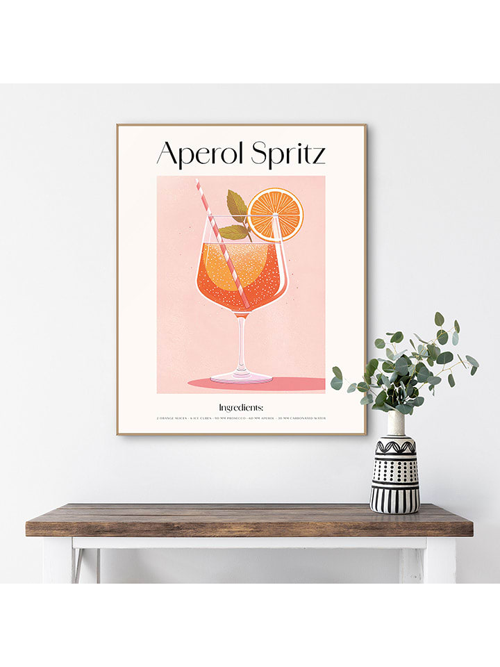 Orangewallz Druk artystyczny "La Dolce Vita" w ramce rozmiar: 40x50 cm