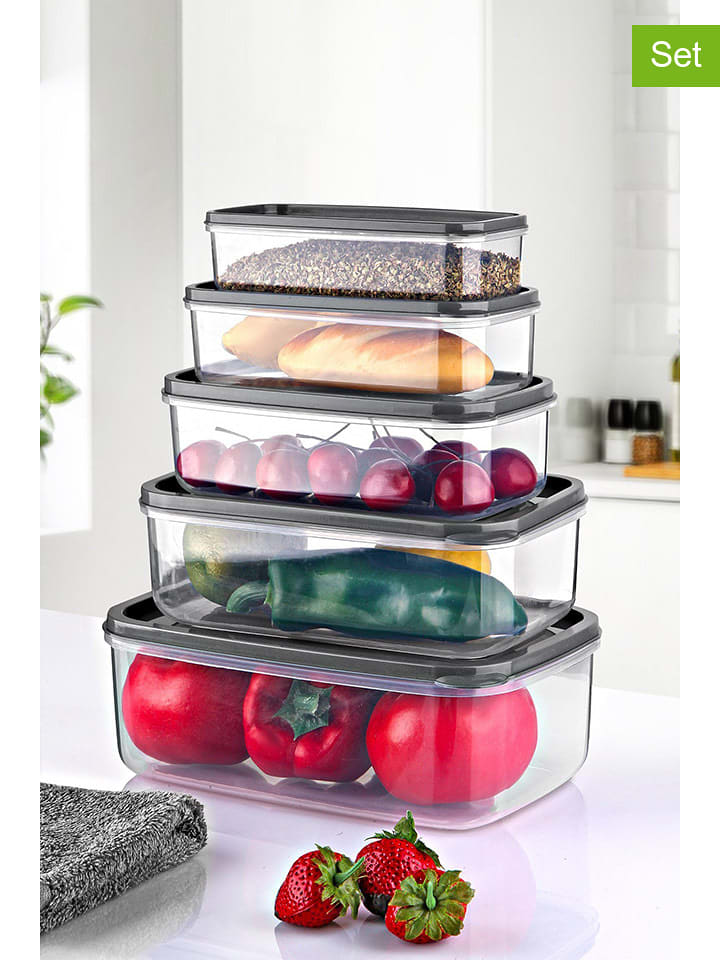 Violeta Home Pojemniki (5 szt.) w kolorze antracytowym rozmiar: onesize