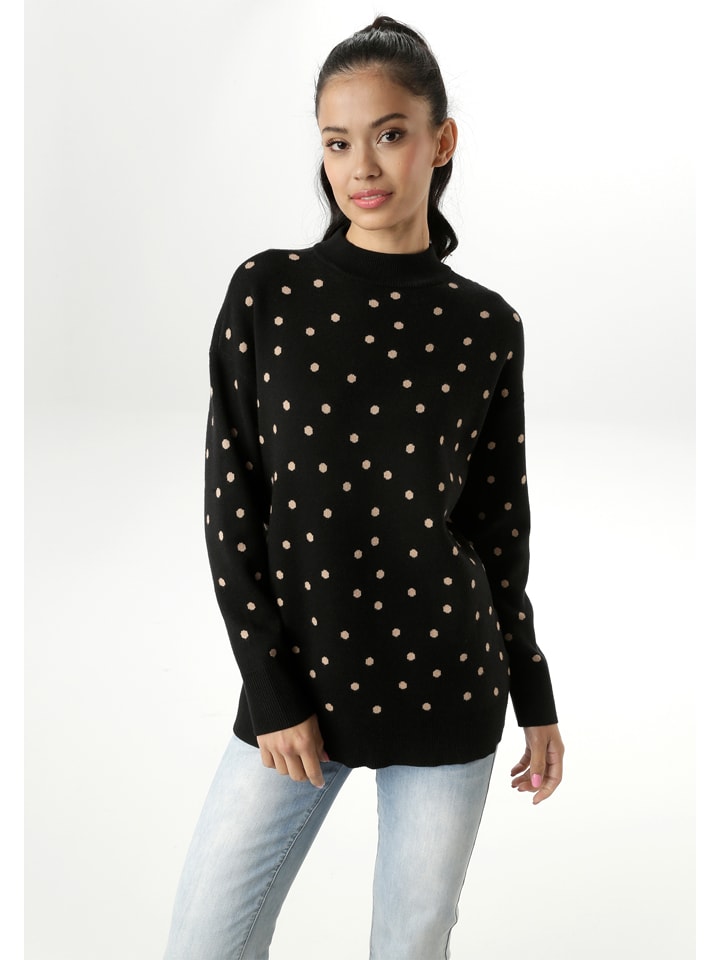 Aniston Sweter w kolorze czarno-beżowym rozmiar: 36
