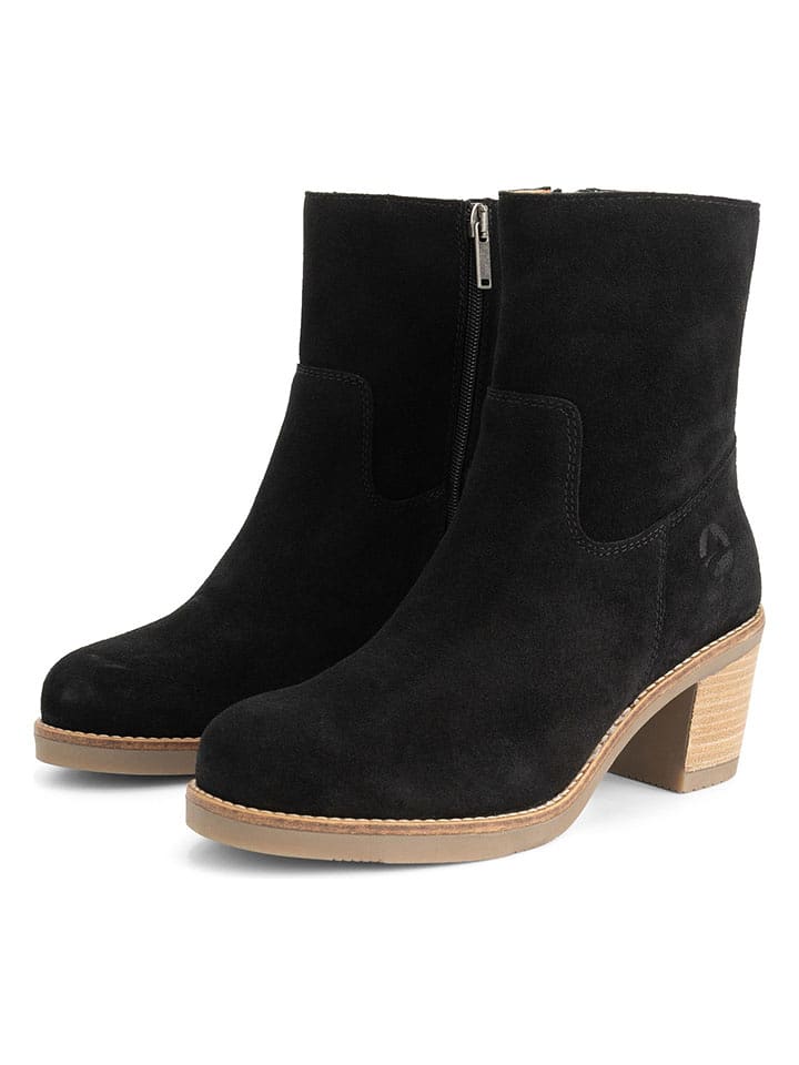 TRAVELIN' Skórzane botki w kolorze czarnym na obcasie rozmiar: 40