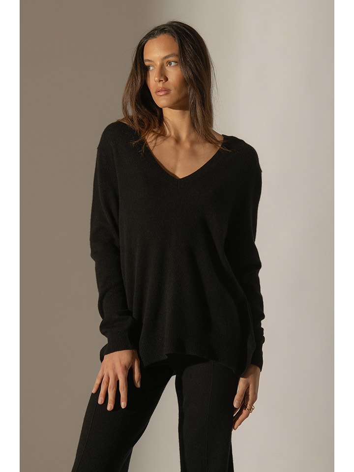 Perfect Cashmere Kaszmirowy sweter "Lova" w kolorze czarnym rozmiar: XL