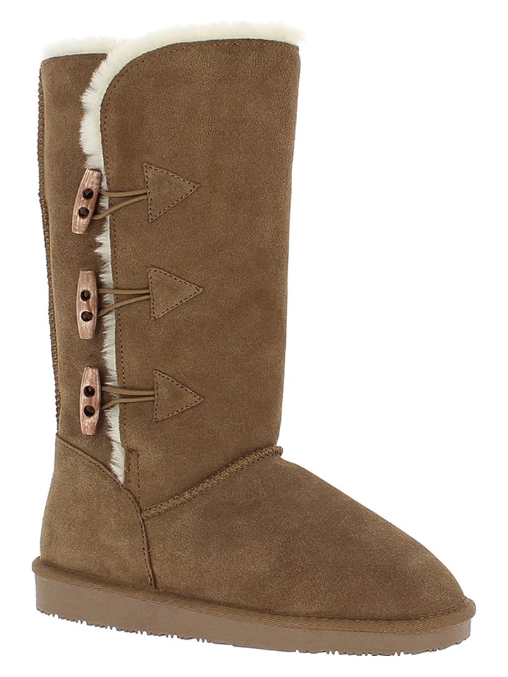 Gooce Skórzane kozaki zimowe "Cornice" w kolorze jasnobrązowym rozmiar: 36