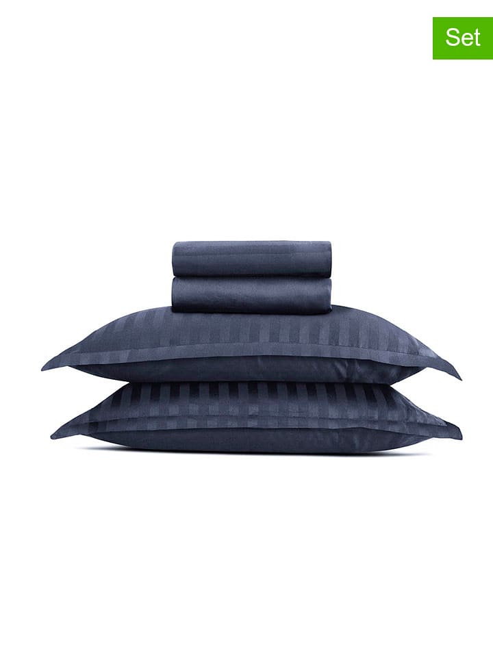 CXL by Christian Lacroix 4-częściowy zestaw satynowy w kolorze granatowym rozmiar: 240x300 cm