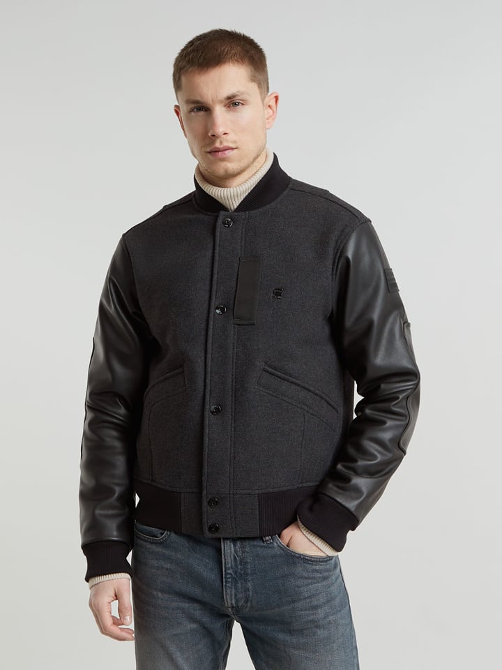 G-Star Wełniana kurtka w kolorze antracytowym rozmiar: L