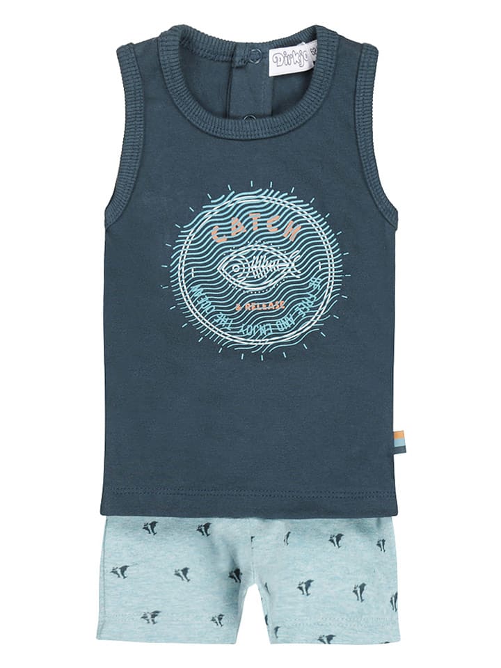 Dirkje 2-częściowy zestaw w kolorze niebiesko-błękitnym rozmiar: 74