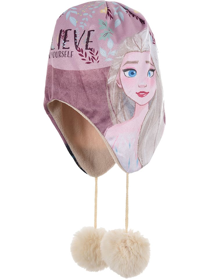 Disney Frozen Czapka "Kraina Lodu" w kolorze beżowym rozmiar: 54 cm