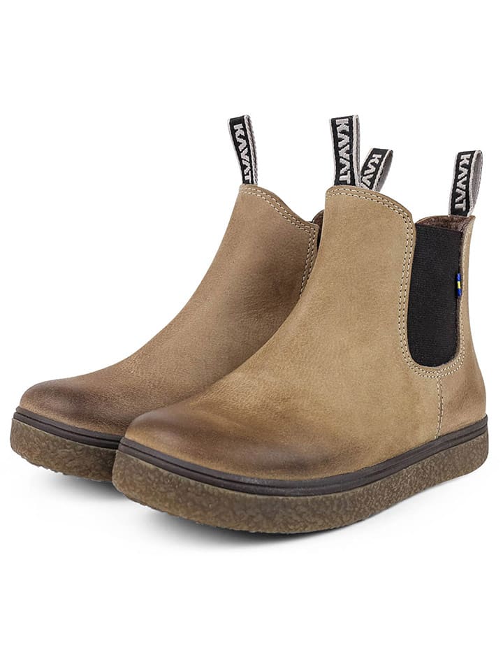 KAVAT Skórzane botki "Majorna" w kolorze szarobrązowym rozmiar: 33