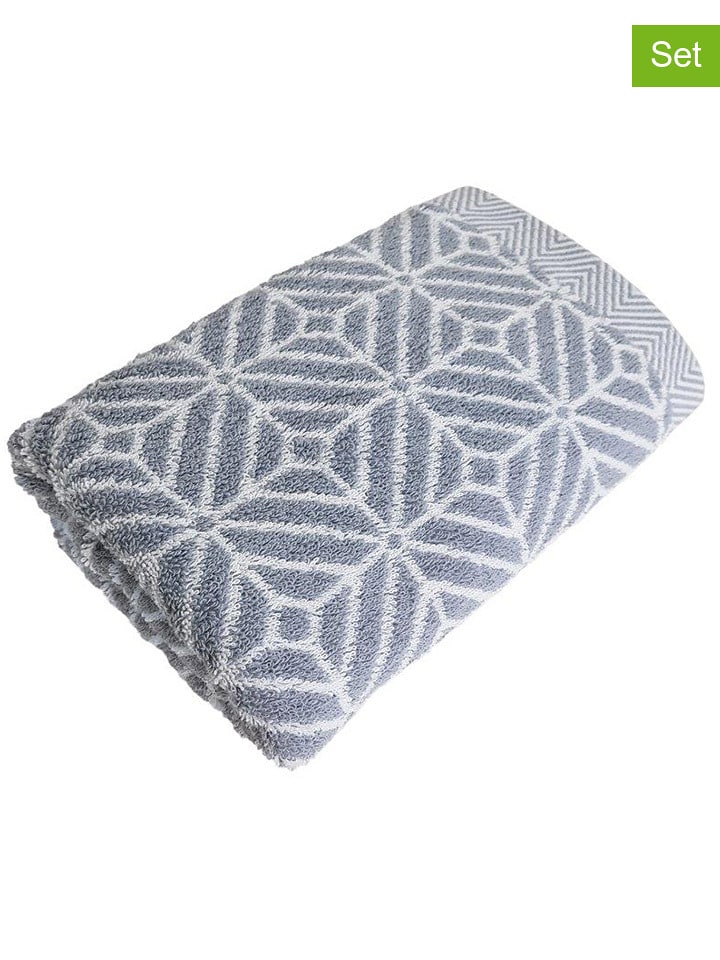 Framsohn Ręczniki (4 szt.) "Design" w kolorze szarym do rąk rozmiar: 50x100 cm