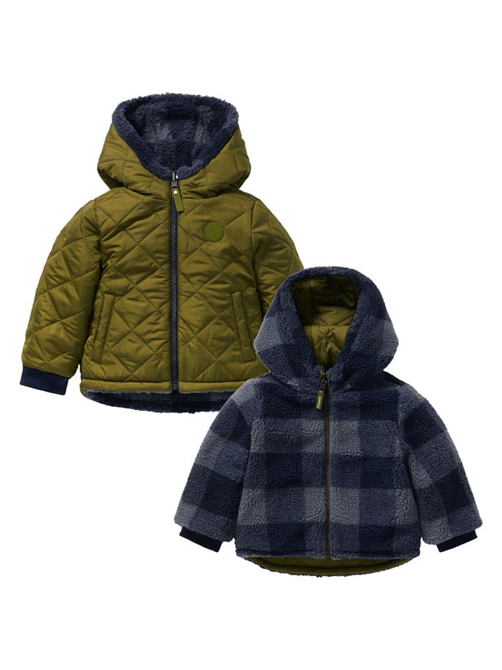 Noppies Dwustronna kurtka pikowana "Omachi" w kolorze oliwkowo-granatowym rozmiar: 92