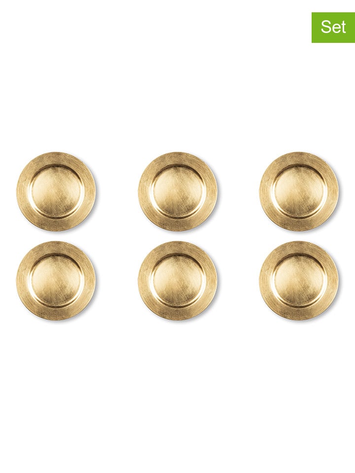 Trendy Kitchen by EXCÉLSA Talerze (6 szt.) w kolorze złotym do serwowania - Ø 33 cm rozmiar: onesize