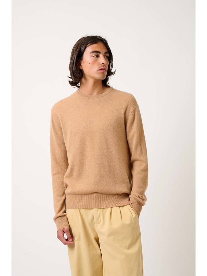 AUTHENTIC CASHMERE Kaszmirowy sweter "Aigliére" w kolorze jasnobrązowym rozmiar: XXL