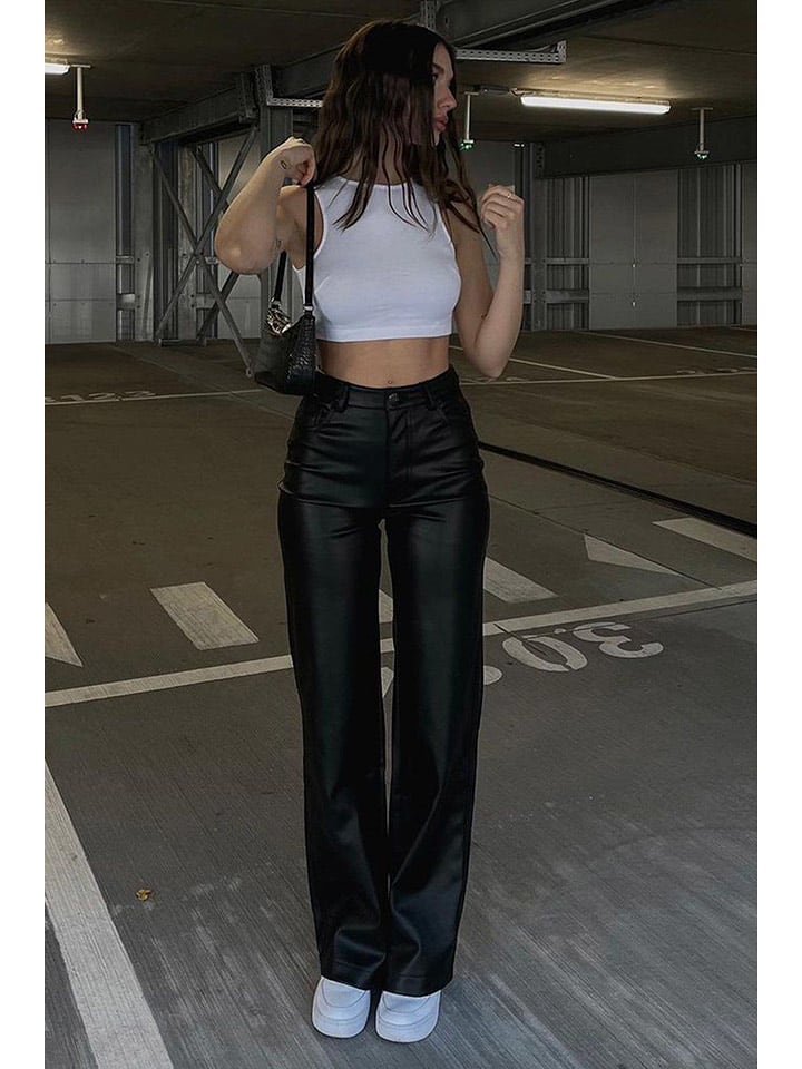 trendyol Spodnie w kolorze czarnym rozmiar: M