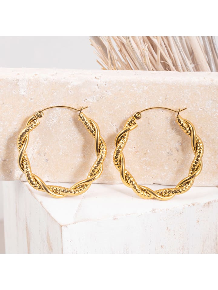 LA CHIQUITA Pozłacane kolczyki-kreole rozmiar: onesize