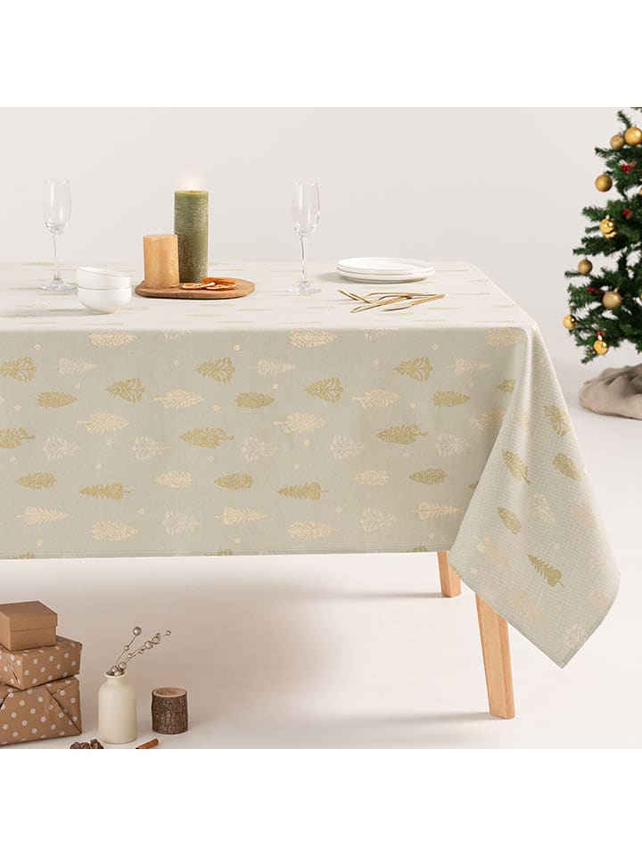 GAMUSI Obrus "Silvet" w kolorze jasnozielono-złotym rozmiar: 140x240 cm