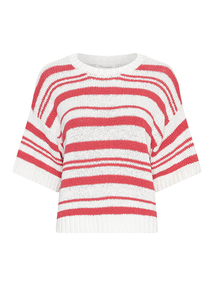 MOSS COPENHAGEN Sweter "Hannalie" w kolorze kremowo-koralowym rozmiar: L/XL