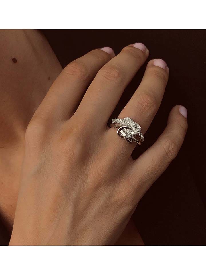 Eclat d'Argent Srebrny pierścionek z cyrkoniami rozmiar: 60