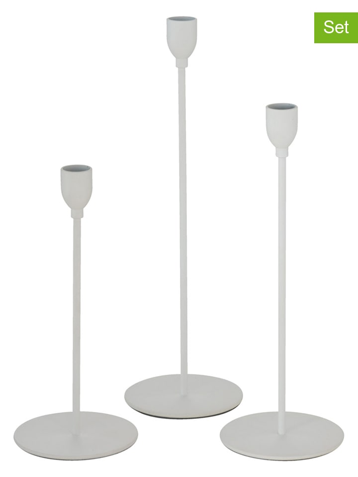 Boltze Świeczniki (3 szt.) "Malte" w kolorze białym rozmiar: onesize