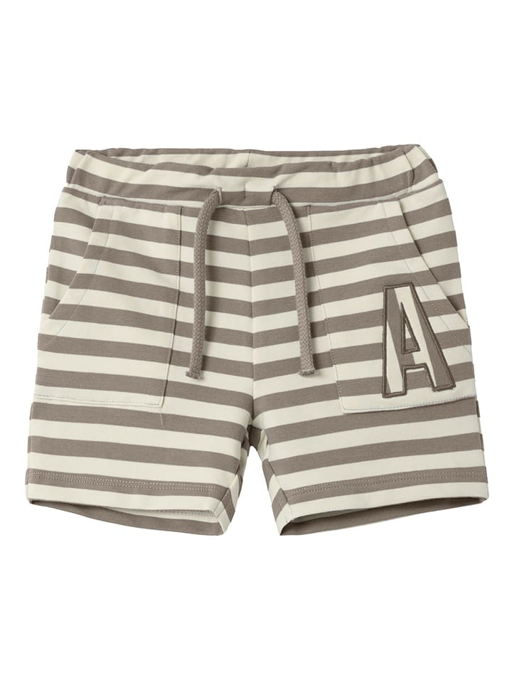 name it Szorty "Finn" w kolorze kremowo-oliwkowym rozmiar: 122