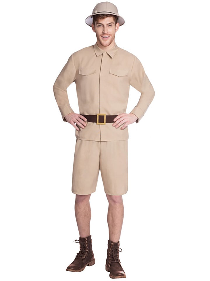 amscan 3-częściowy kostium "Safari Man" w kolorze beżowym rozmiar: XL