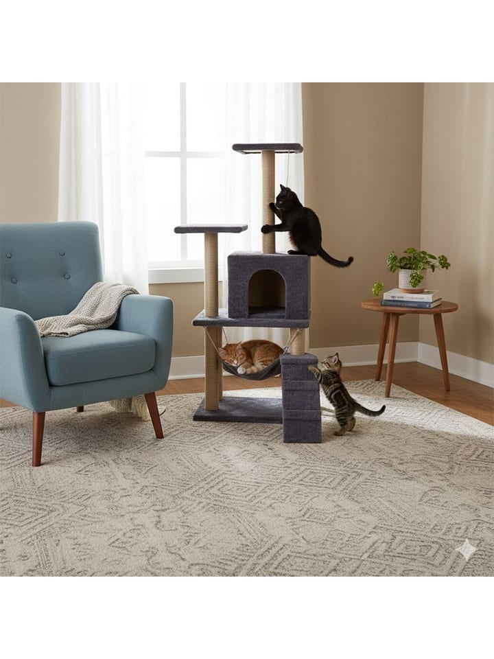 Paws&Whiskers Drapak "Midas" w kolorze antracytowym dla kota - 50 x 125 x 35 cm rozmiar: onesize