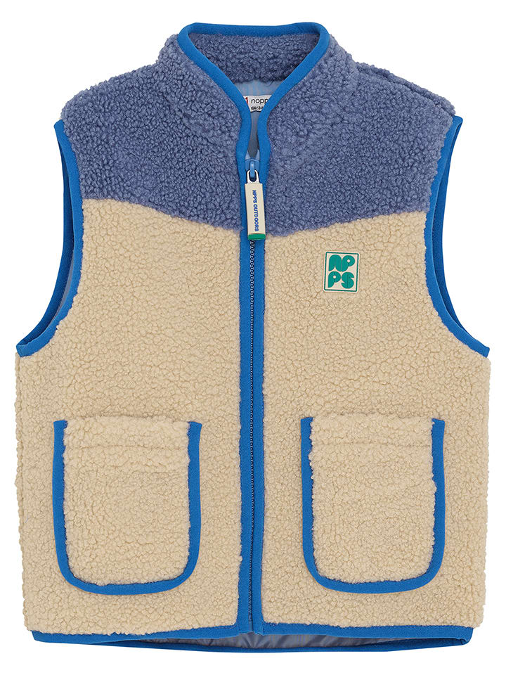 Noppies Kamizelka polarowa w kolorze beżowo-niebieskim rozmiar: 110