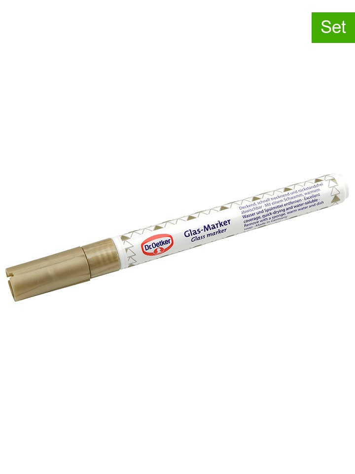Dr. Oetker Markery (2 szt.) w kolorze biało-złotym - dł. 13 cm rozmiar: onesize