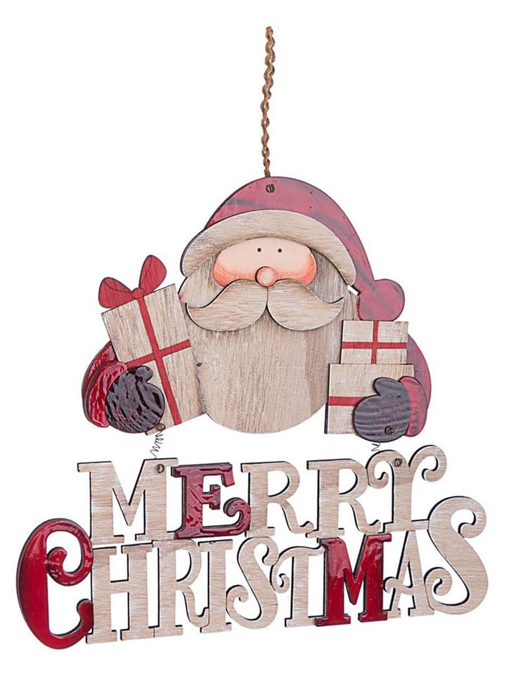 Bizzotto Zawieszka dekoracyjna "Santa" ze wzorem - wys. 38 cm rozmiar: onesize