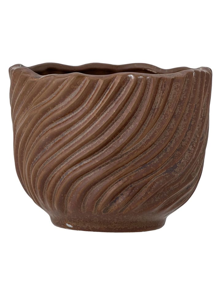 Bloomingville Doniczka "Sella" w kolorze brązowym - wys. 11 x Ø 14 cm rozmiar: onesize