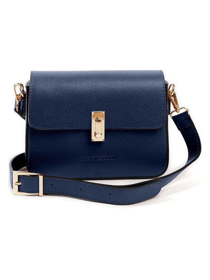 Lia Biassoni Skórzana torebka w kolorze granatowym - 22 x 16 x 7 cm rozmiar: onesize