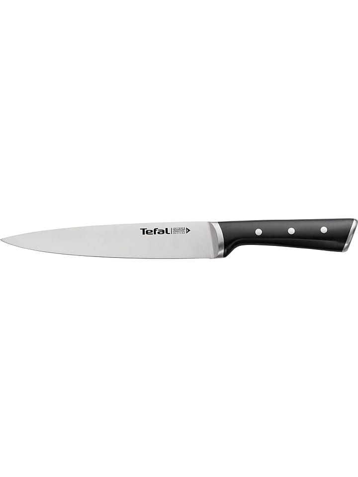 Tefal Nóż "Ice Force" w kolorze srebrno-czarnym do mięsa i szynki - dł. 20 cm rozmiar: onesize
