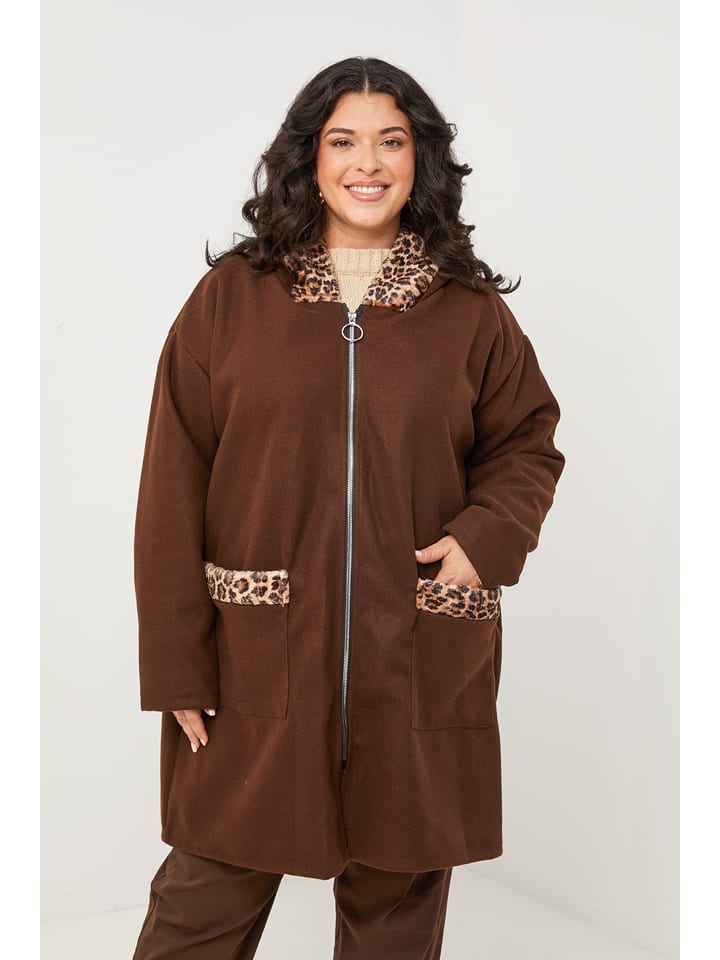Curvy Lady Płaszcz przejściowy w kolorze brązowym rozmiar: 48/50
