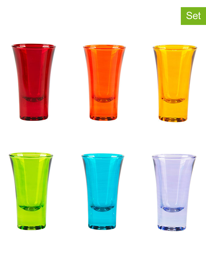 Trendy Kitchen by EXCÉLSA Kieliszki (6 szt.) w różnych kolorach do likieru - 57 ml rozmiar: onesize
