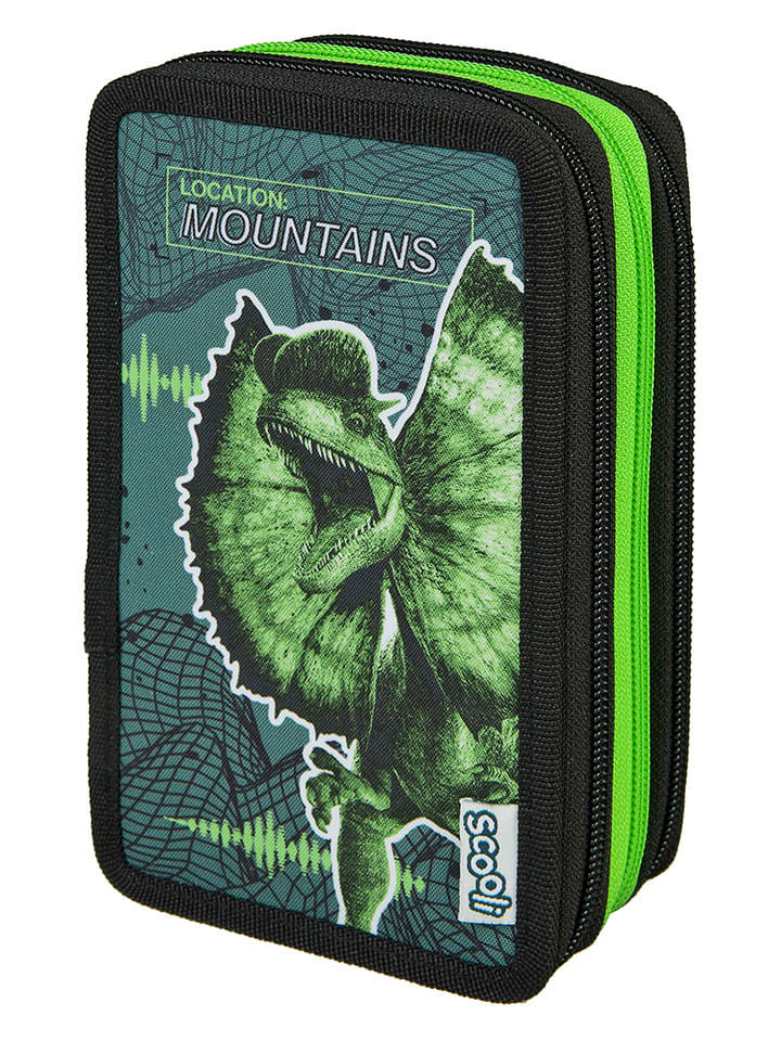 Jurassic World Piórnik "Jurassic World" w kolorze zielonym z akcesoriami - 20 x 13 x 7,5 cm rozmiar: onesize