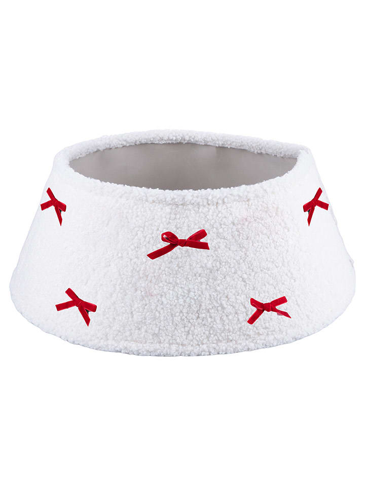 Villa d´Este Osłonka w kolorze biało-czerwonym do choinki - wys. 25 x Ø 60 cm rozmiar: onesize