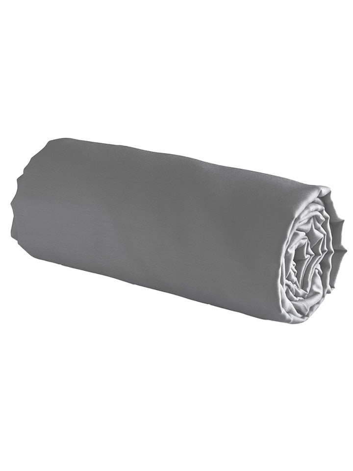 maison héritage PARIS Satynowe prześcieradło w kolorze szarym na gumce rozmiar: 160x200 cm